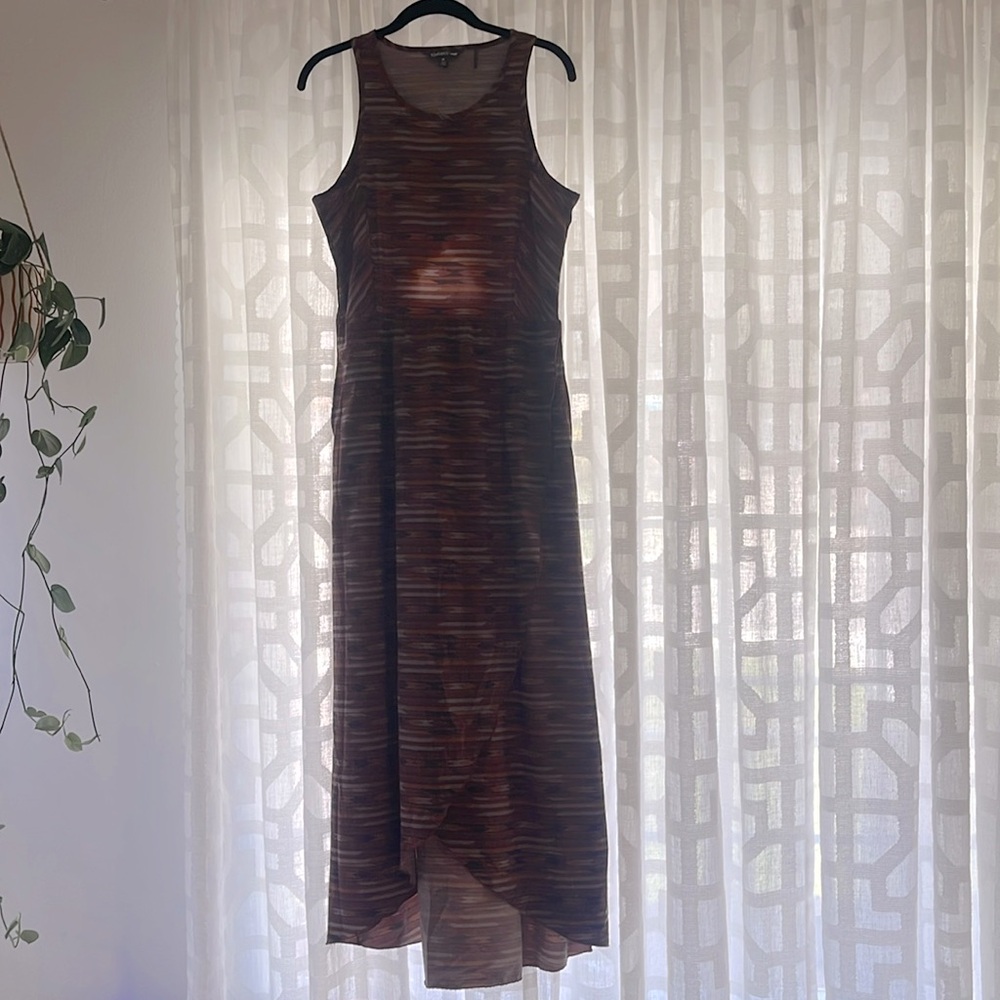 Toad&Co Red and Brown Sun-kissed Maxi Dress High Low Sundress Sleeveless Halter
